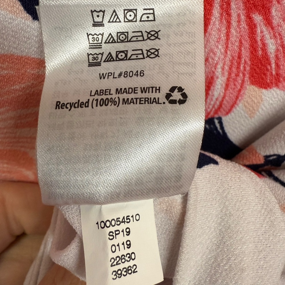 Charter Club Women’s Small Floral Blouse 3/4 Bell Sleeve Stretch - Picture 7 of 9